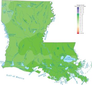 Louisiana Precipitation Map