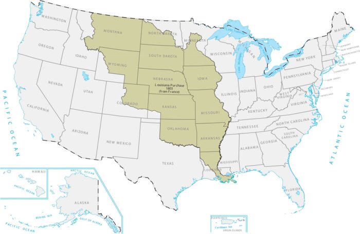 Louisiana Purchase 1803 Map