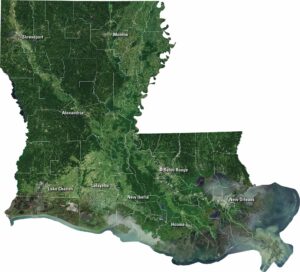 Louisiana Satellite Map