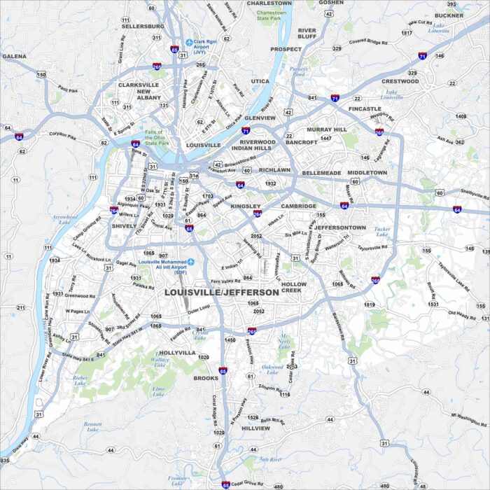 Louisville Map Kentucky
