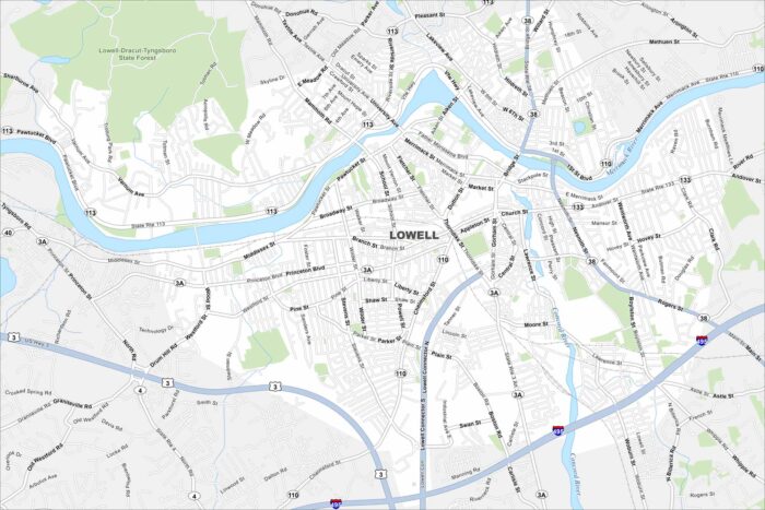 Lowell Map Massachusetts