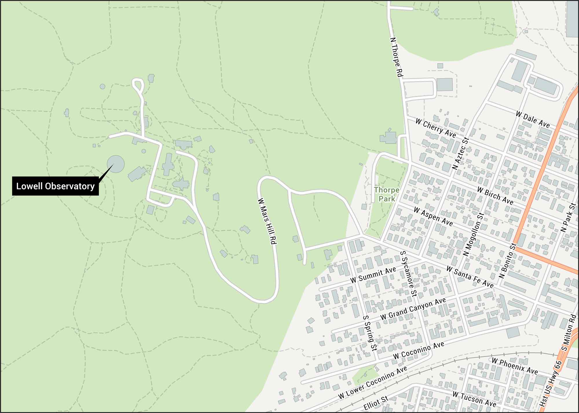 Lowell Observatory Map