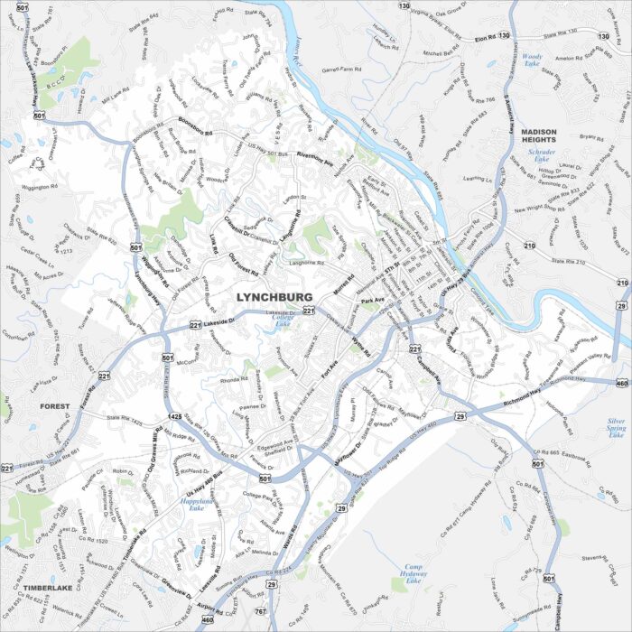 Lynchburg Map Virginia