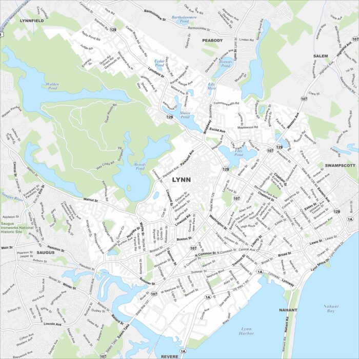 Lynn Map Massachusetts