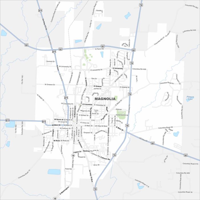 Magnolia Map Arkansas