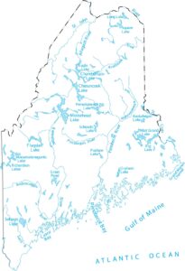Maine Lakes and Rivers Map