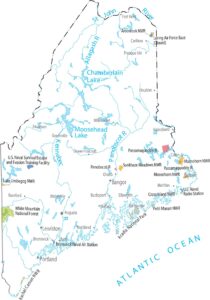 Maine National Parks and Forests Map