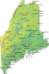 Maine Physical Map