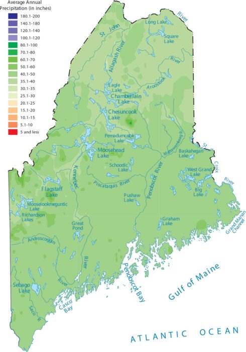 Maine Precipitation Map