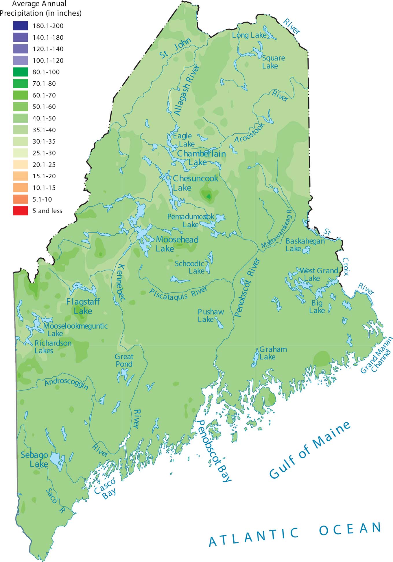 Maine Precipitation Map