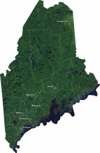 Maine Satellite Map