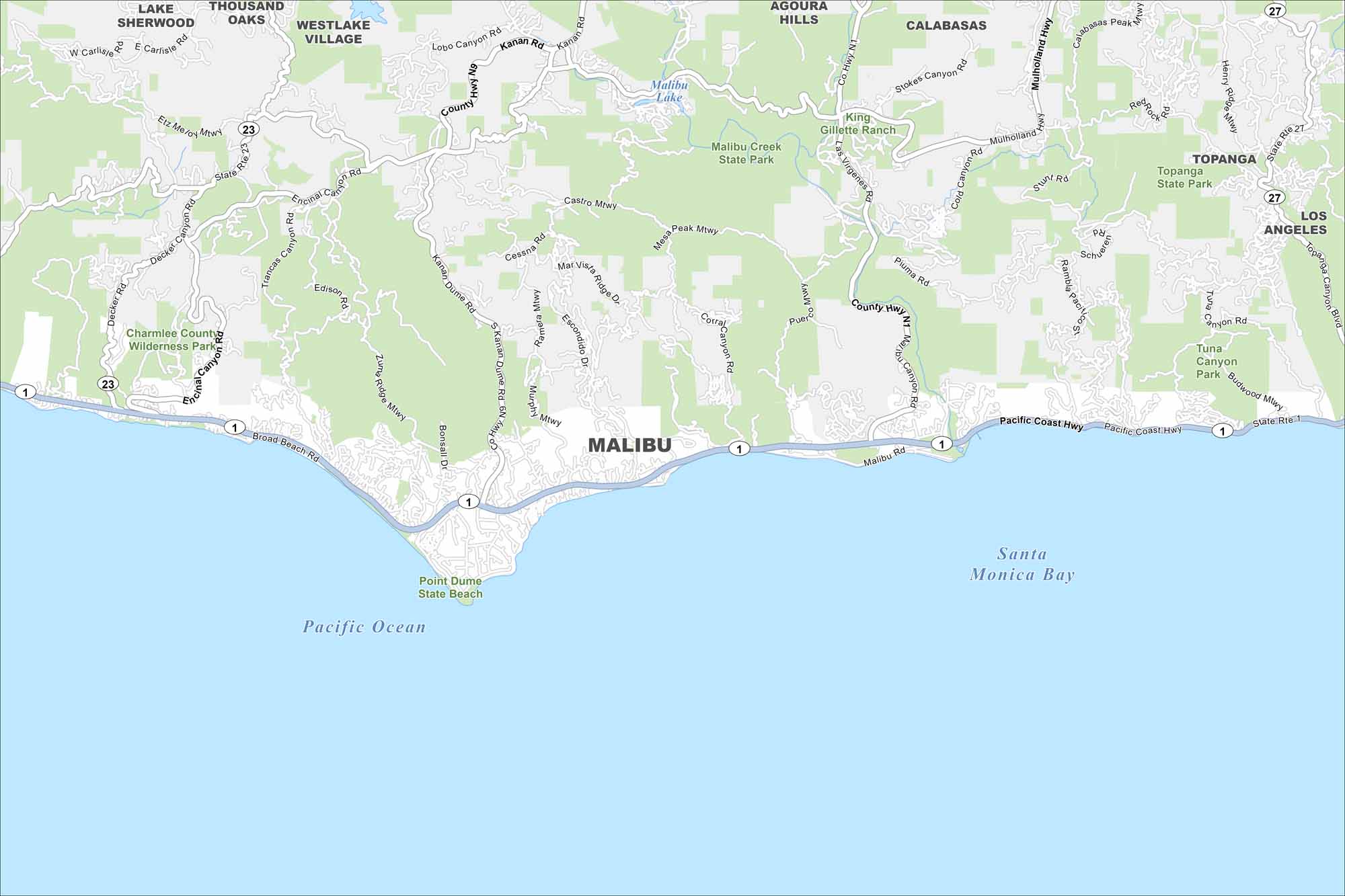 Malibu Map California