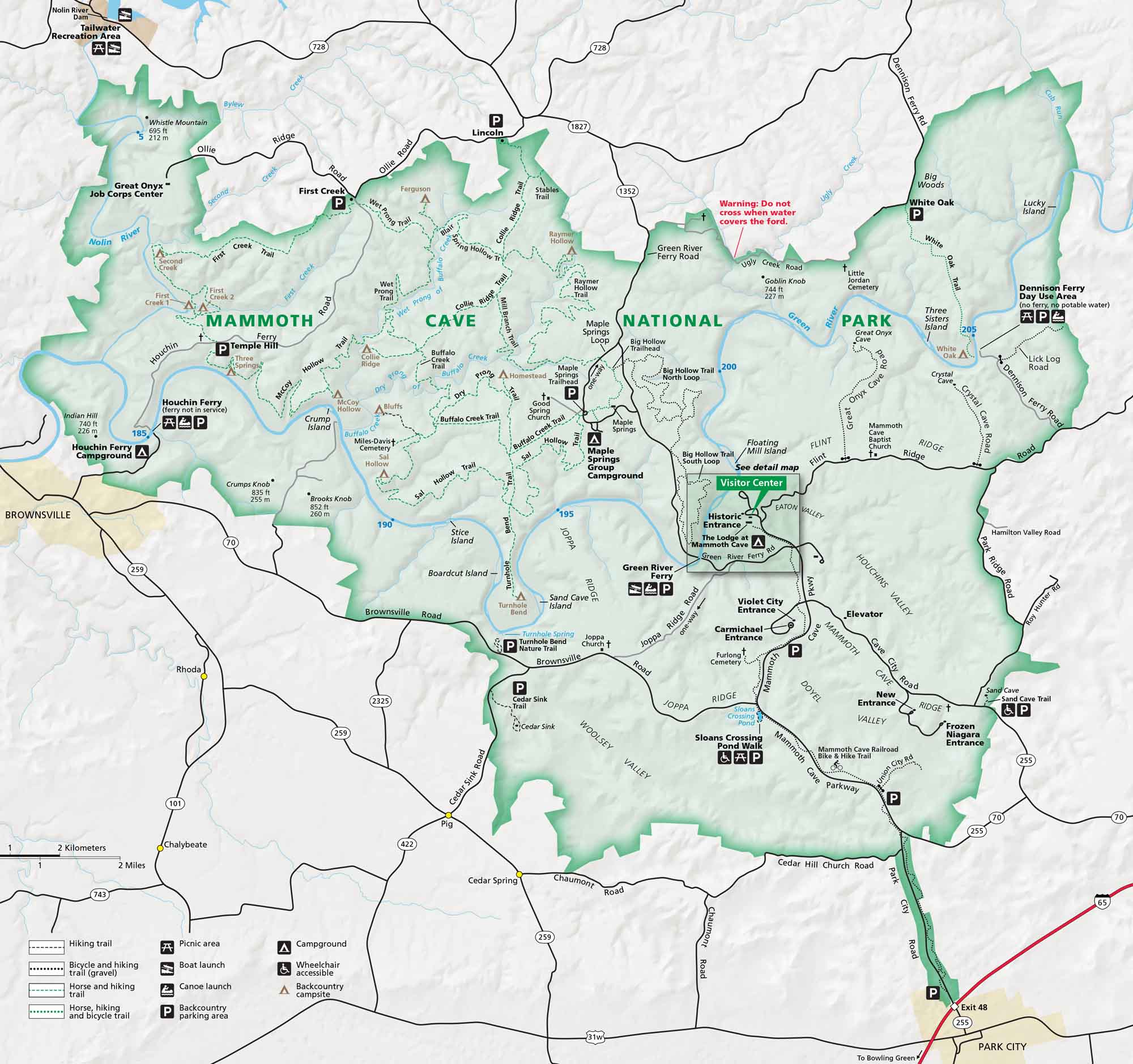 Mammoth Cave National Park Map