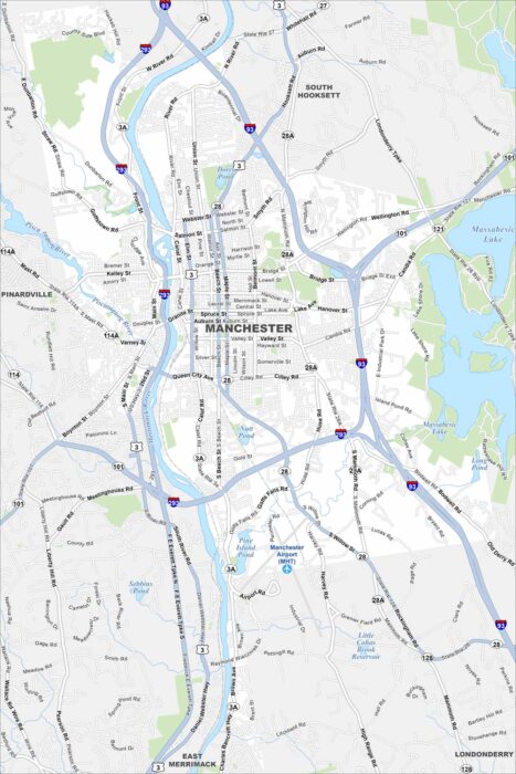 Manchester Map New Hampshire