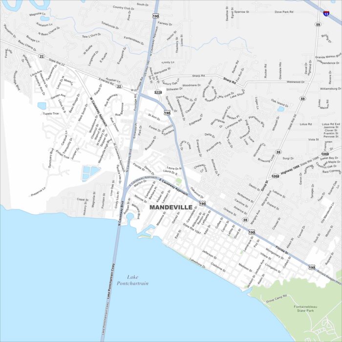 Mandeville Map Louisiana