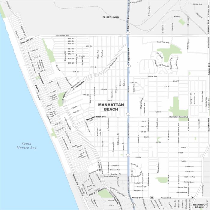 Manhattan Beach Map California