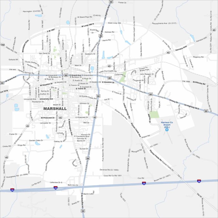Marshall Map Texas