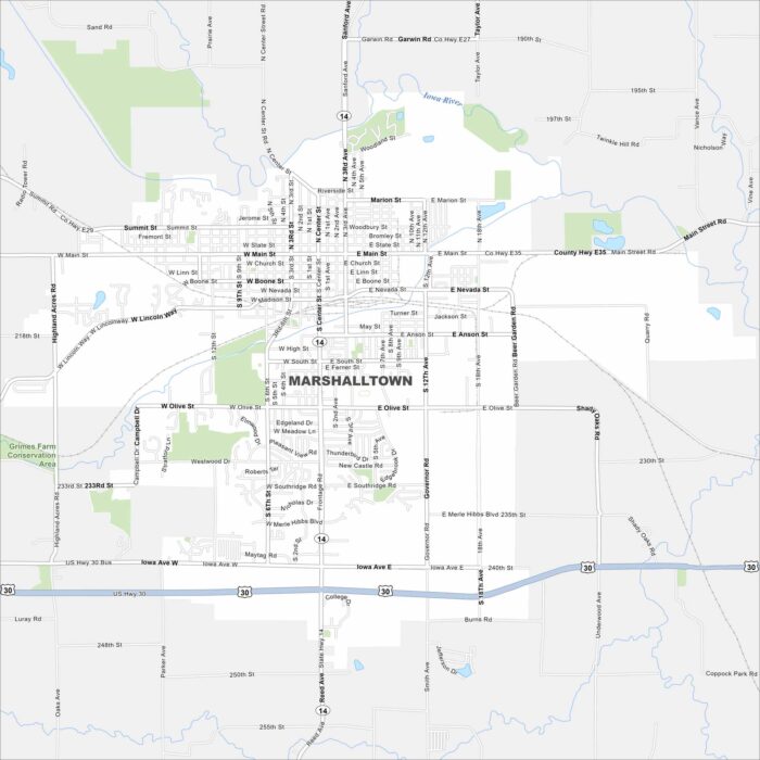 Marshalltown Map Iowa