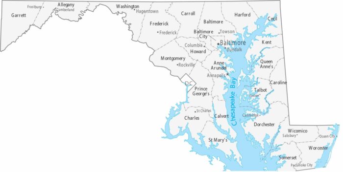 Maryland Counties Cities Map