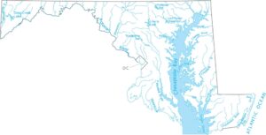 Maryland Lakes and Rivers Map