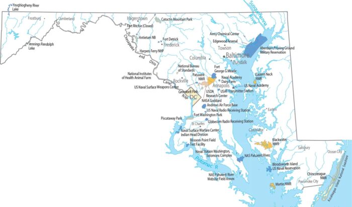 Maryland National Parks and Forests Map