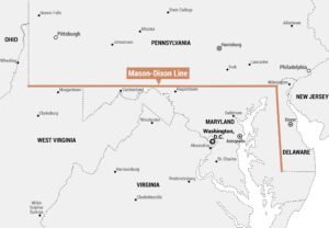 Mason Dixon Line Map