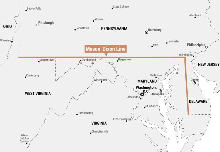 Mason Dixon Line Map