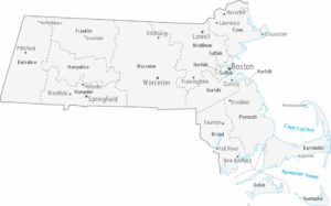 Massachusetts Counties Cities Map