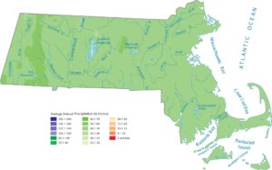 Massachusetts Precipitation Map
