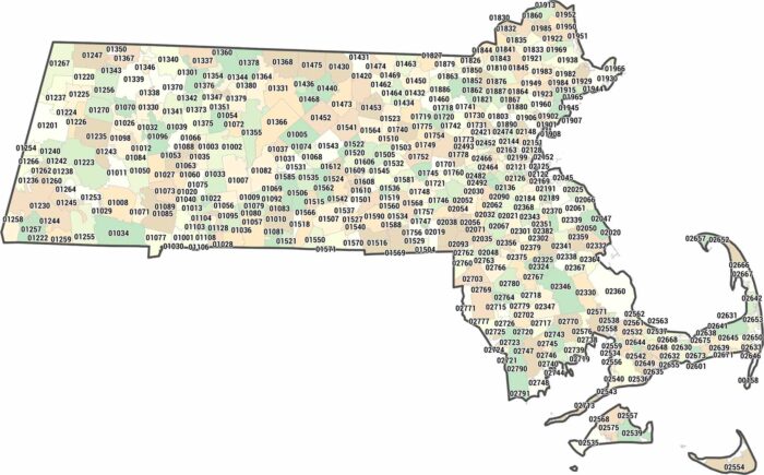 Massachusetts Zip Code Map