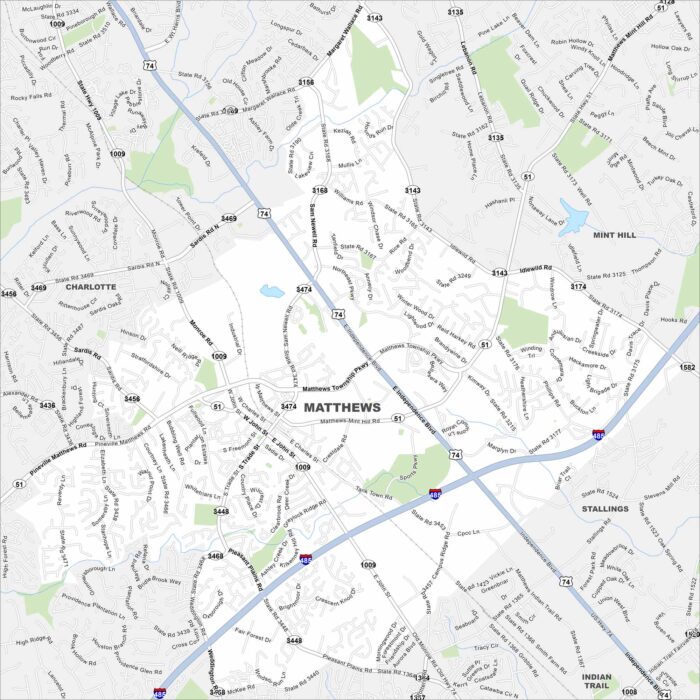 Matthews Map North Carolina