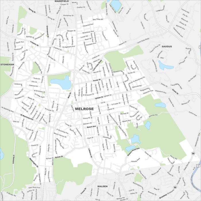 Melrose Map Massachusetts