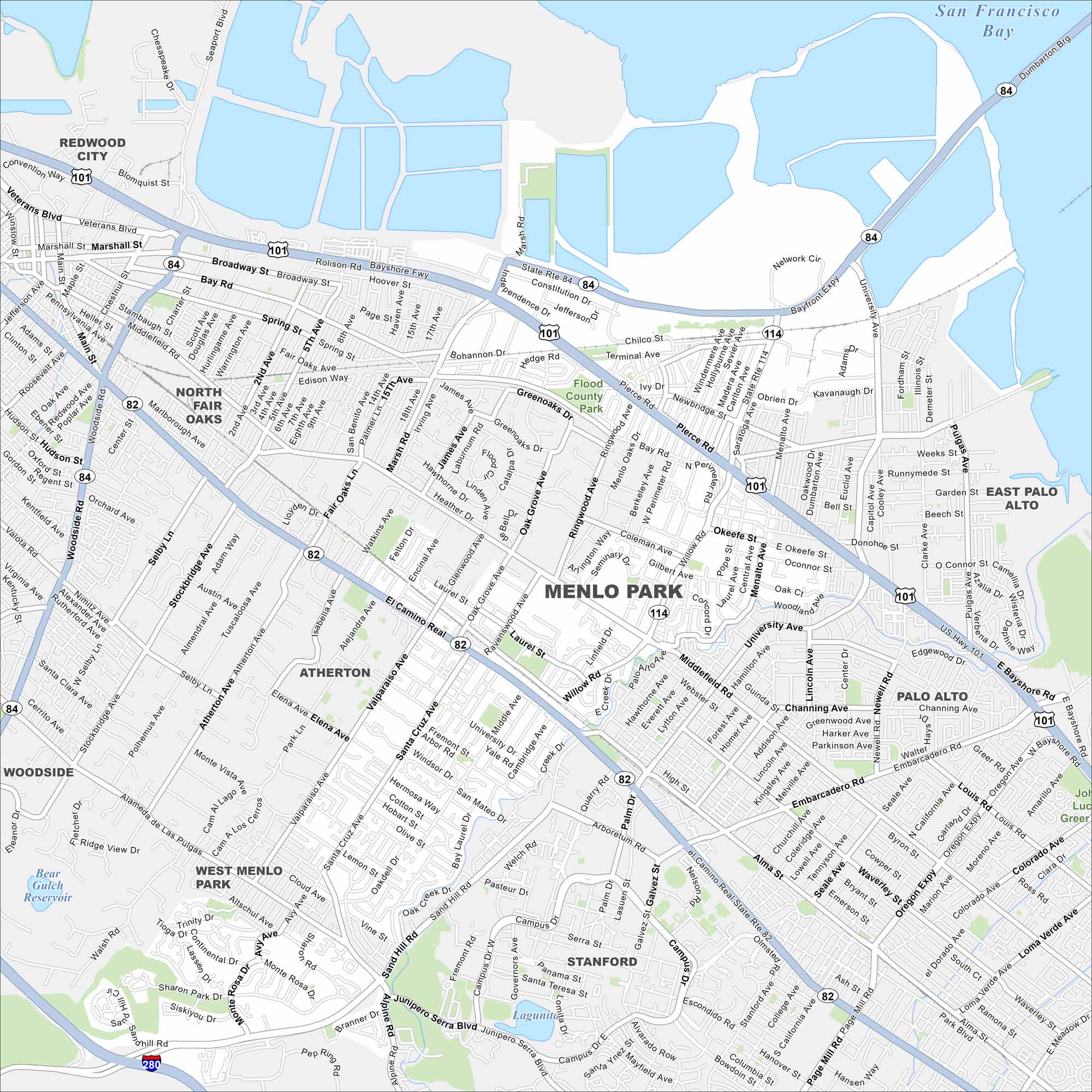 Menlo Park Map California
