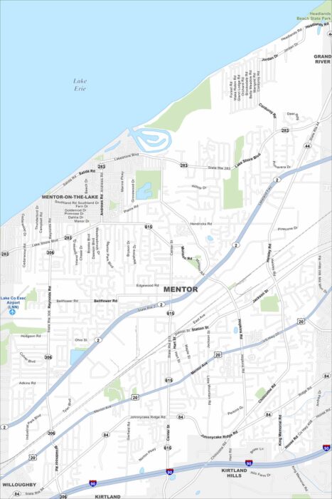 Mentor Map Ohio