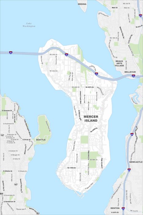 Mercer Island Map Washington