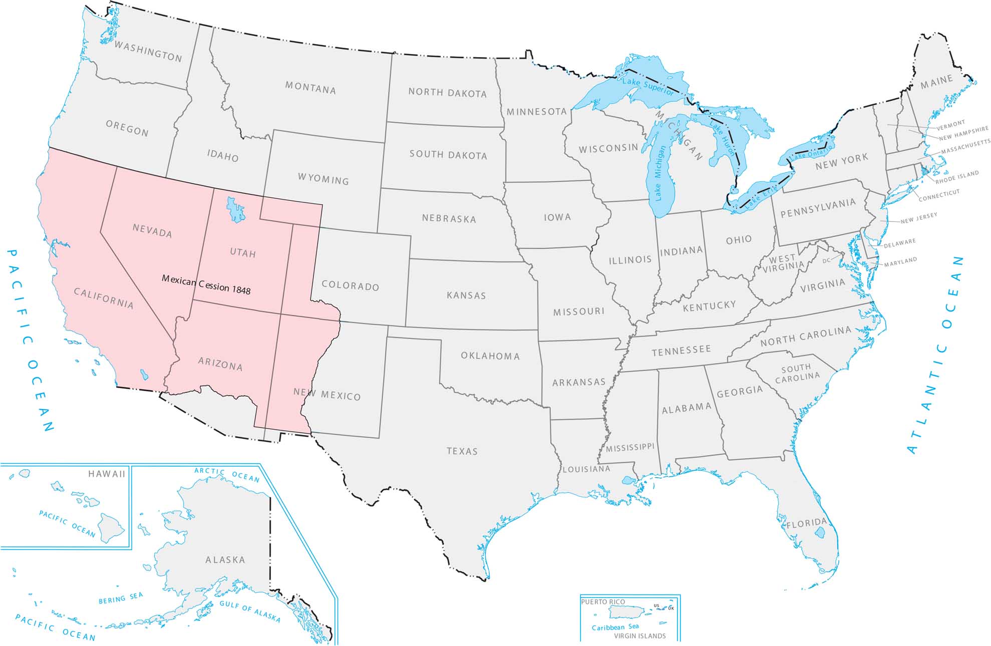 Mexican Cession 1848 Map