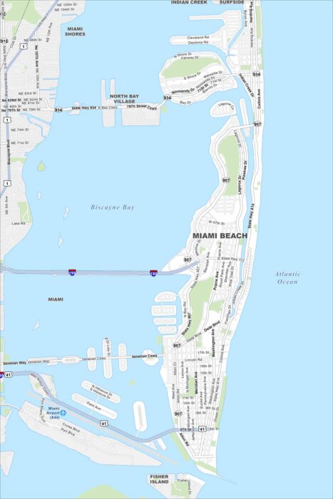 Miami Beach Map Florida
