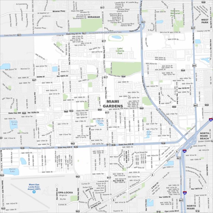 Miami Gardens Map Florida