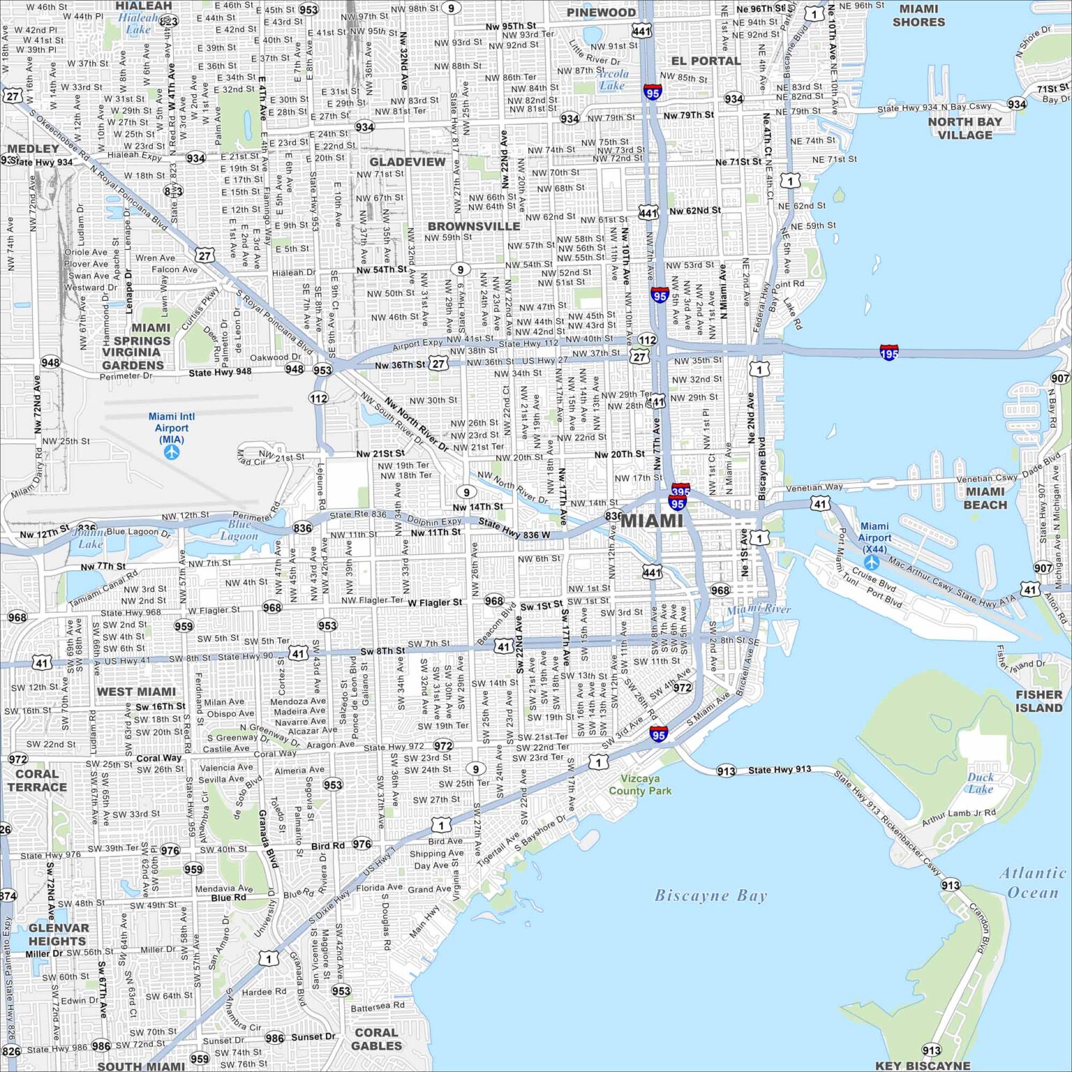 Downtown Miami Map - US Maps