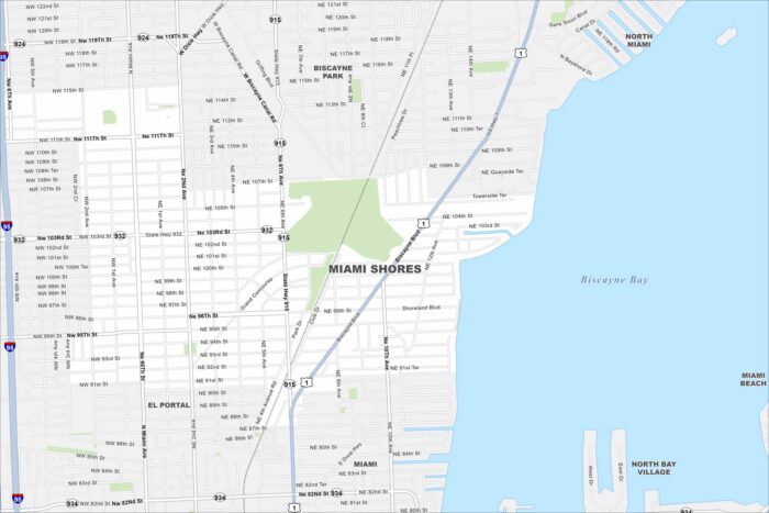 Miami Shores Map Florida