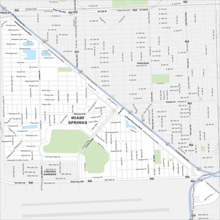Miami Springs Map Florida