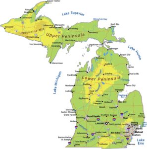 Michigan Physical Map