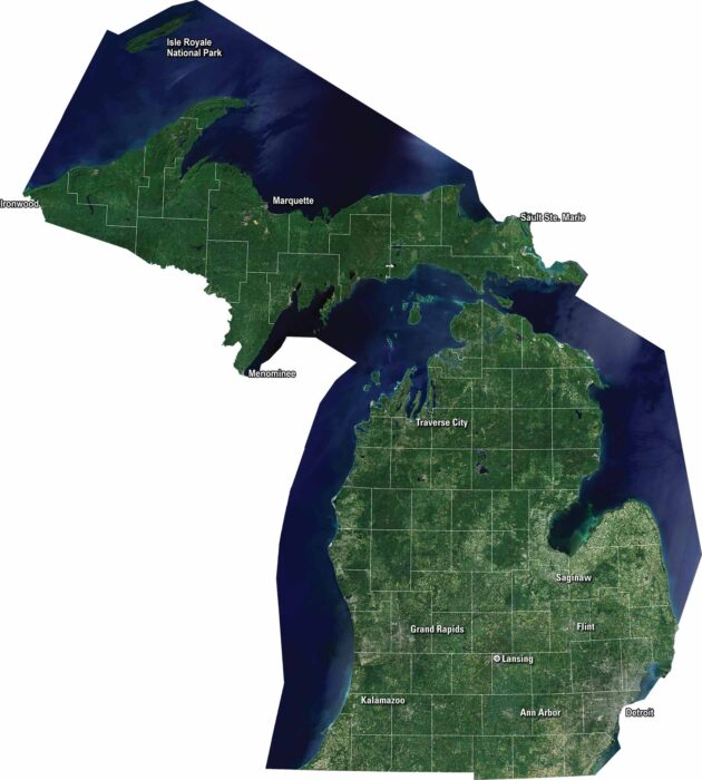 Michigan Satellite Map