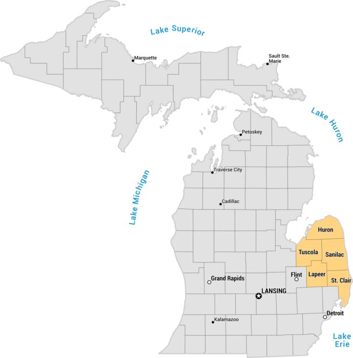 Michigan Thumb Map