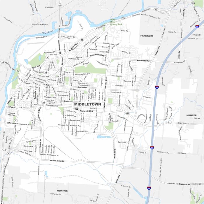 Middletown Map Ohio