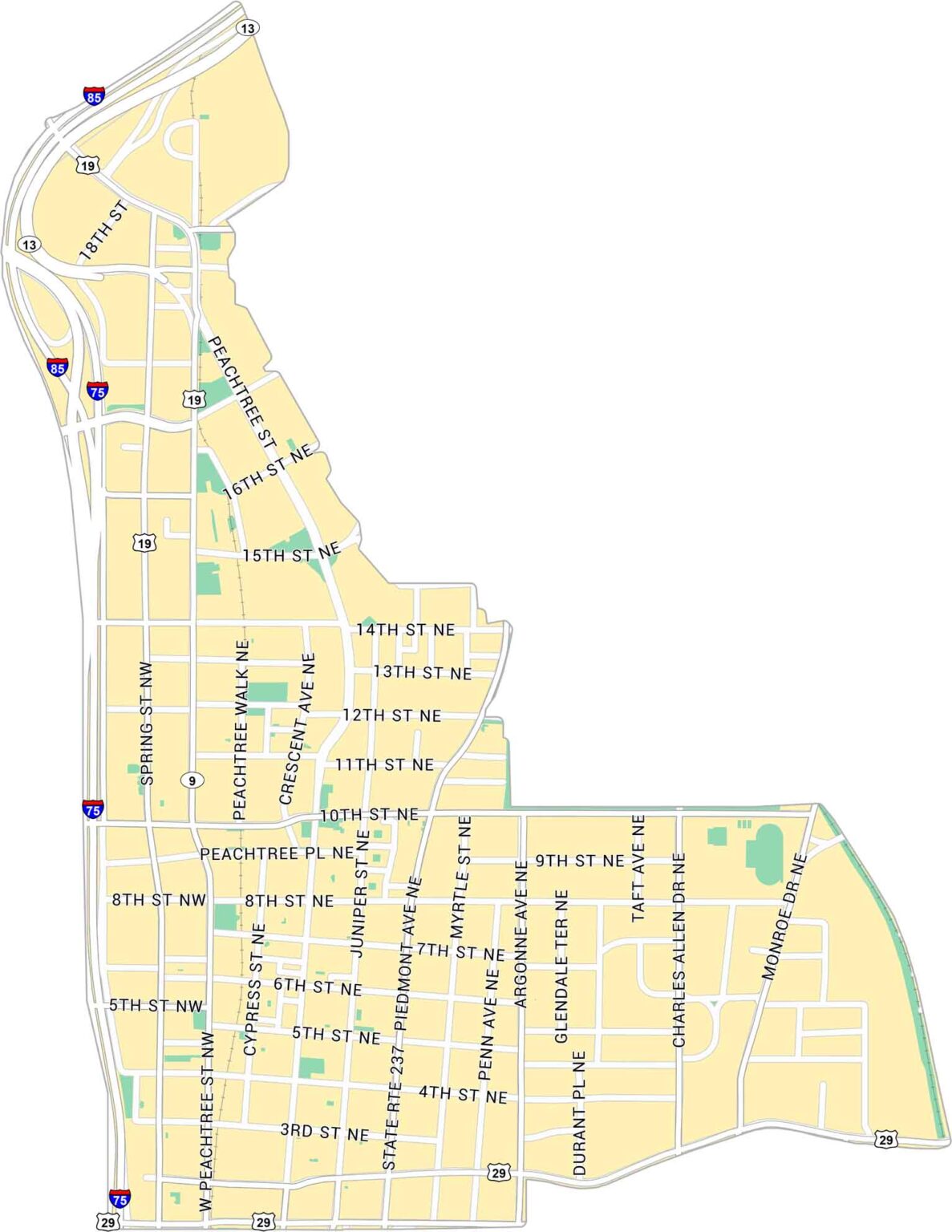 Map of Atlanta, Georgia - US Maps
