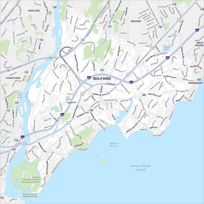 Milford Map Connecticut