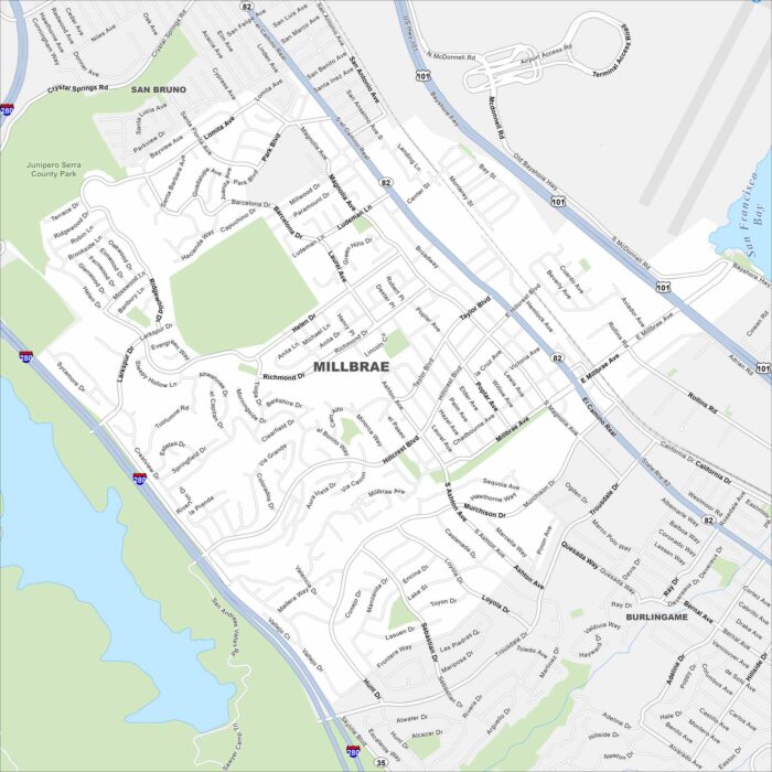 Millbrae Map California