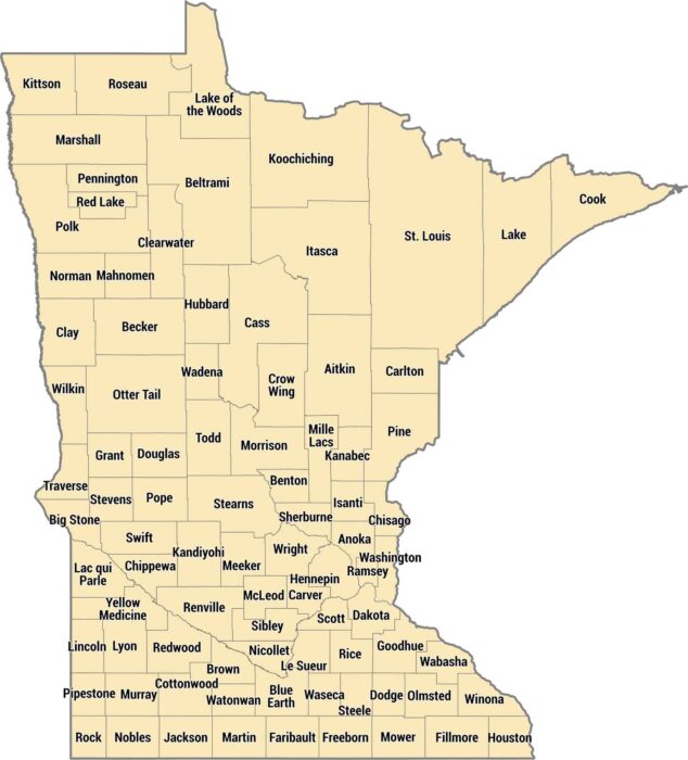 Minnesota County Map