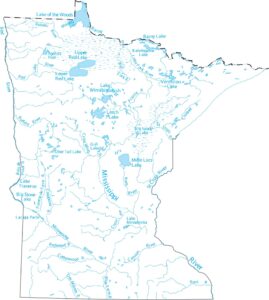 Minnesota Lakes and Rivers Map